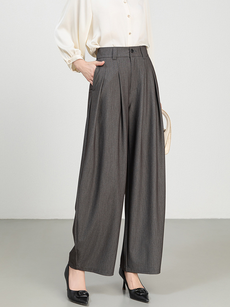 Denim-like wide pants in 4 colors