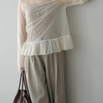 ハイネックシアードットチュールトップス　3色入 - SonderSable