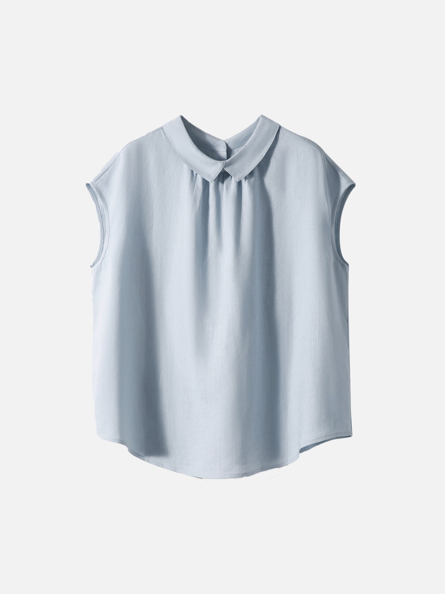 Front and back 2-way button French sleeve blouse in 4 colors