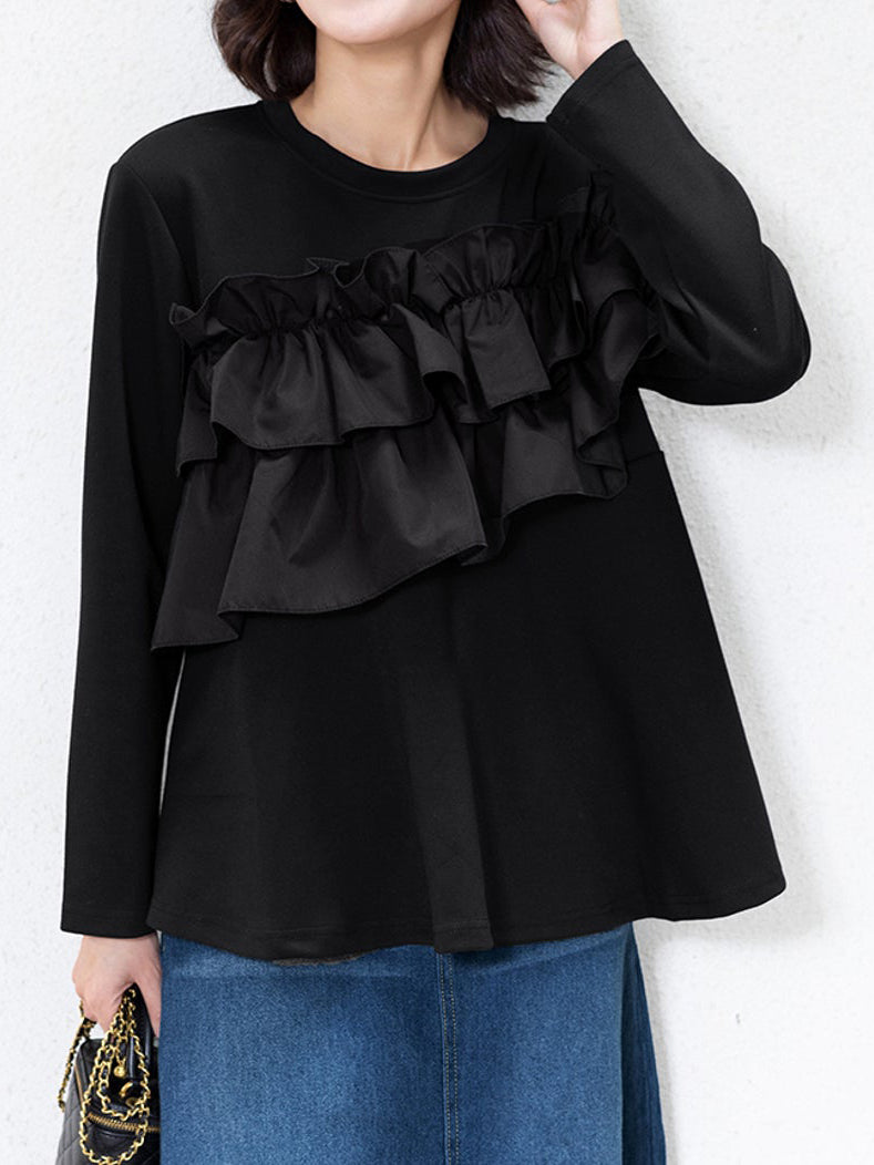 Frill Docking Peplum Top (2 colors)