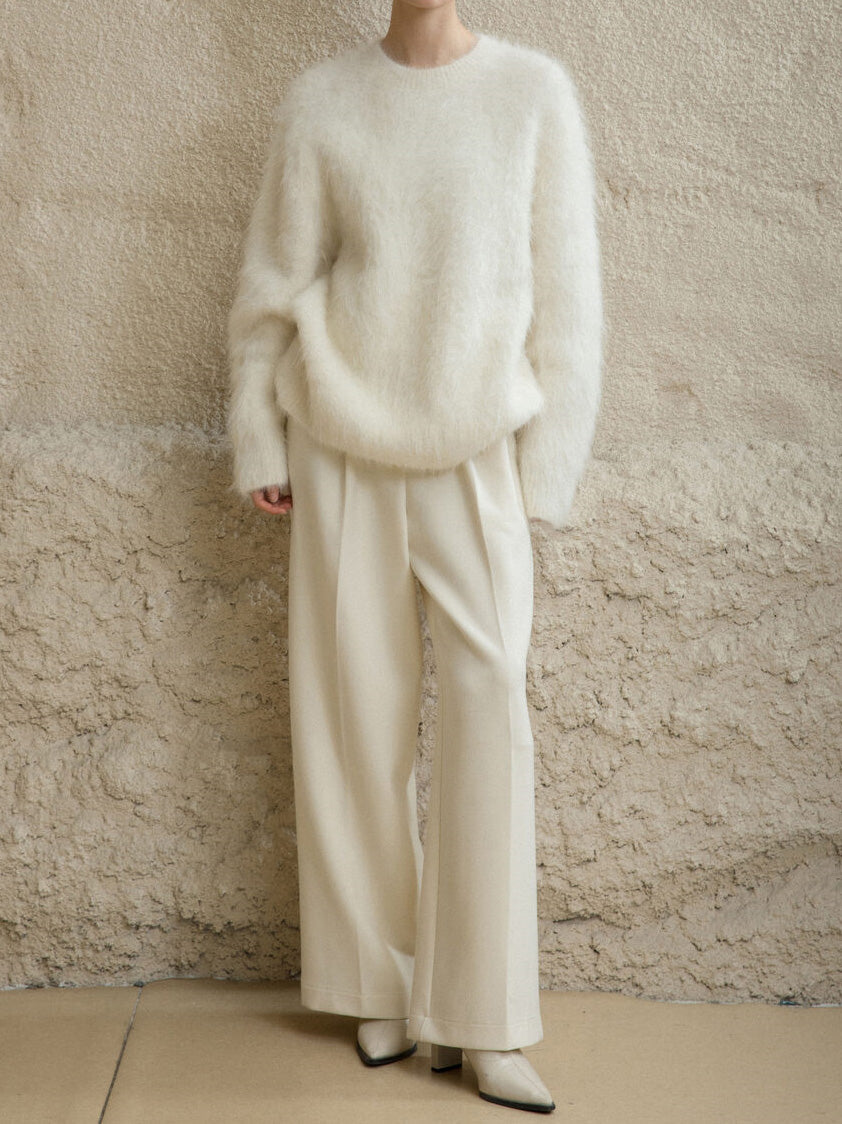 Crew neck shaggy knit (5 colors)