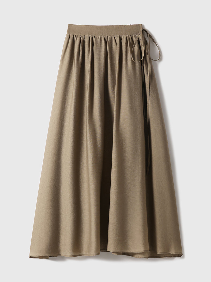 Sheer ribbon flare skirt in 5 colors