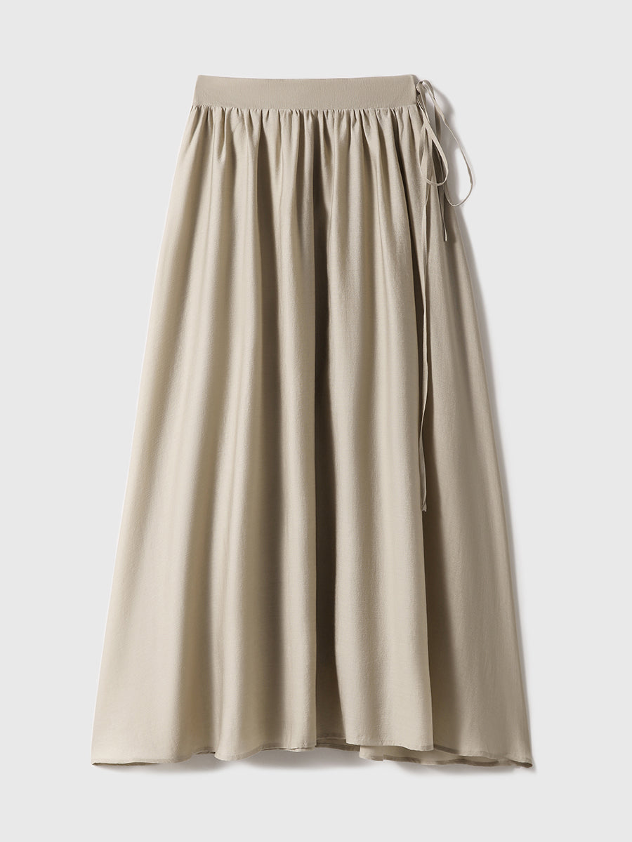 Sheer ribbon flare skirt in 5 colors