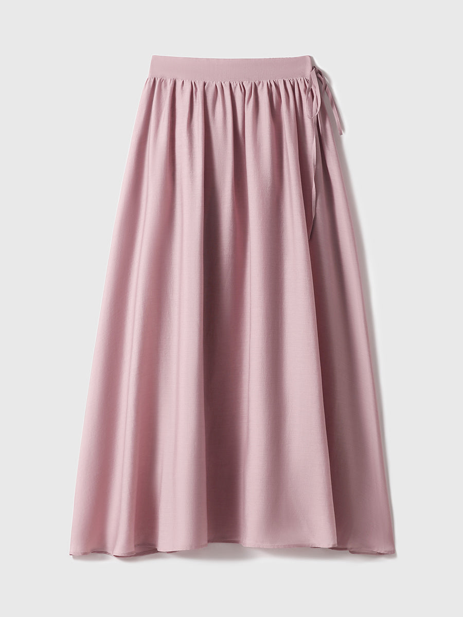 Sheer ribbon flare skirt in 5 colors
