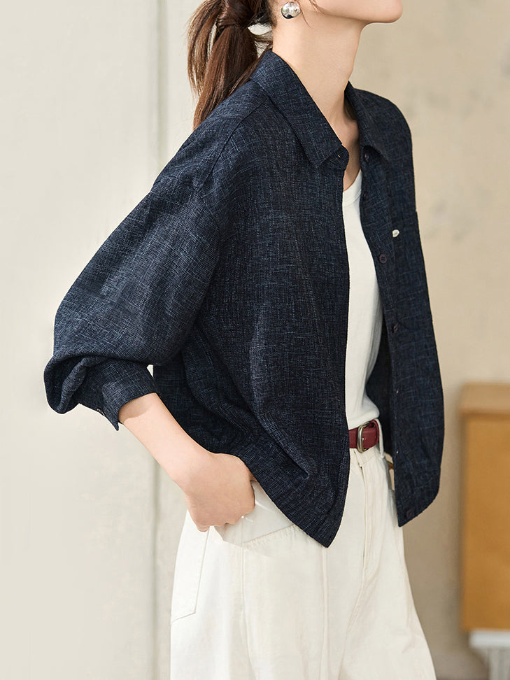 Tweed-like blouson in 2 colors