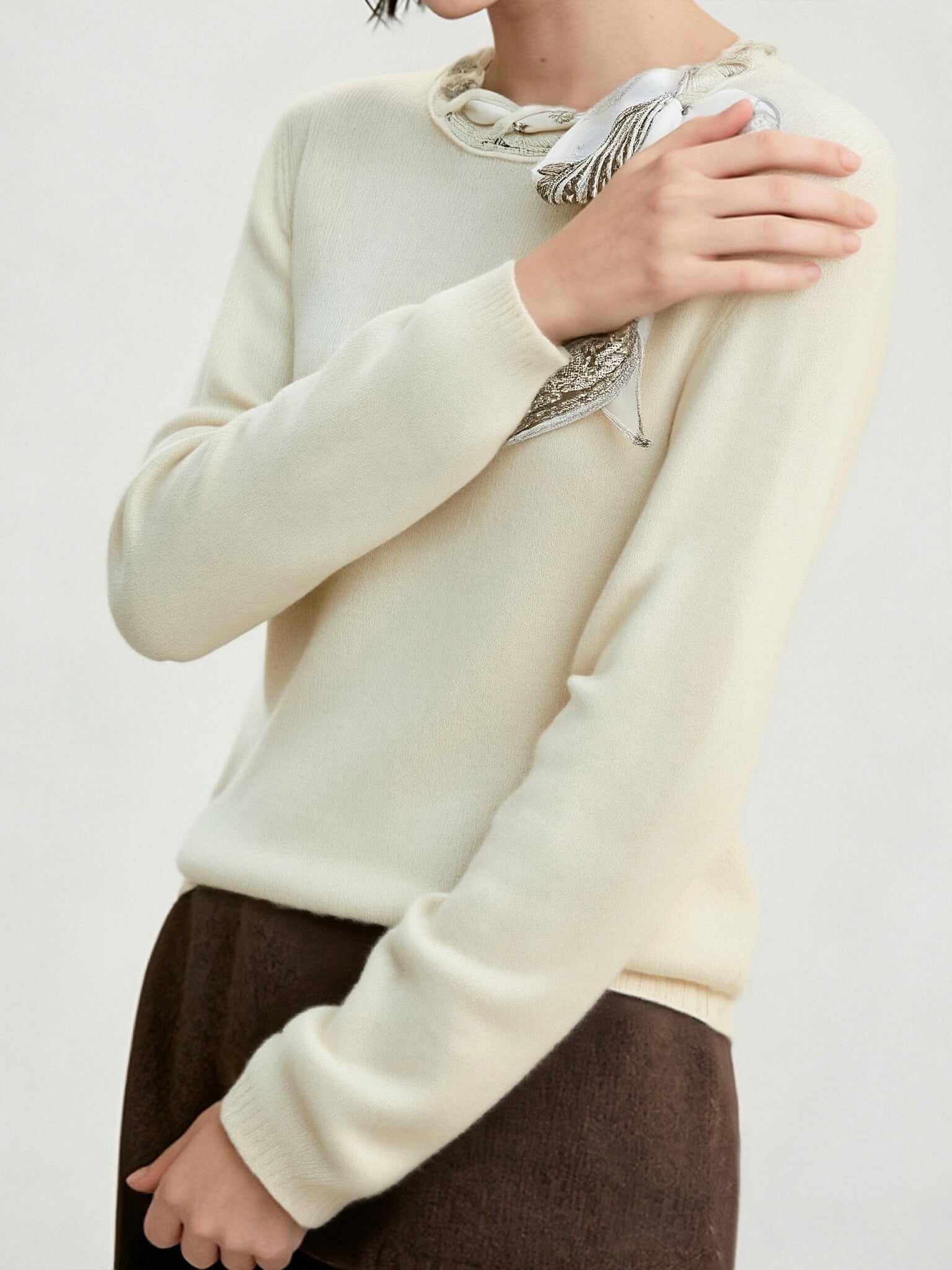 プリントボウタイカラーニット　3色入