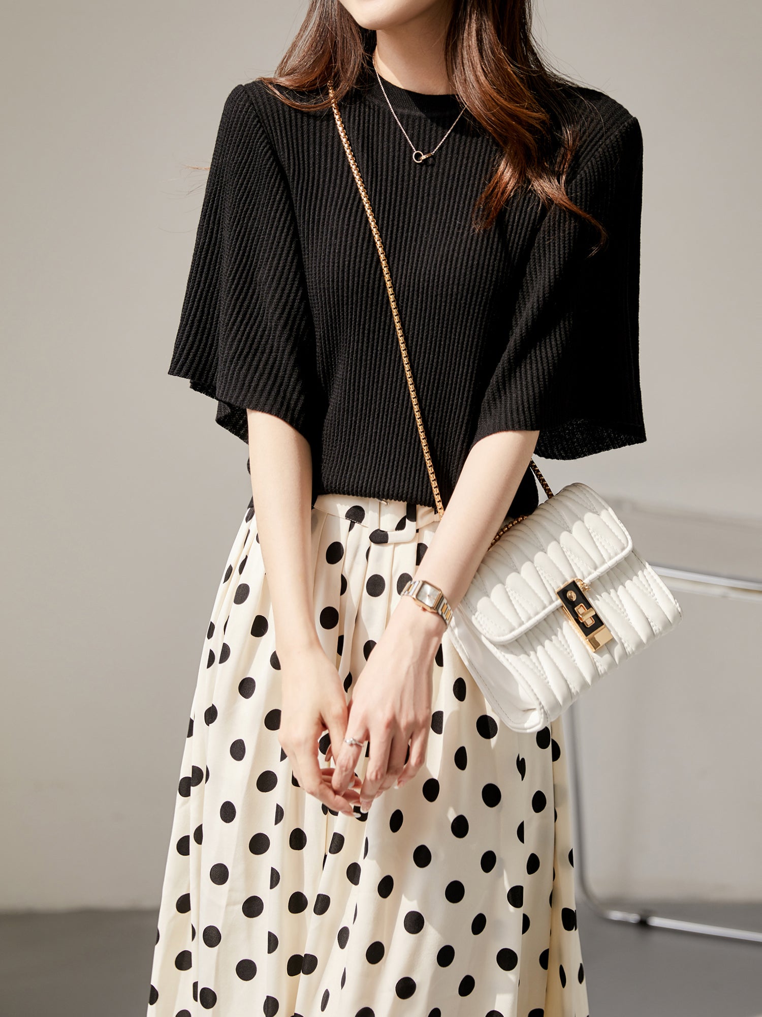 フレア袖リブニット　2色入 - SonderSable