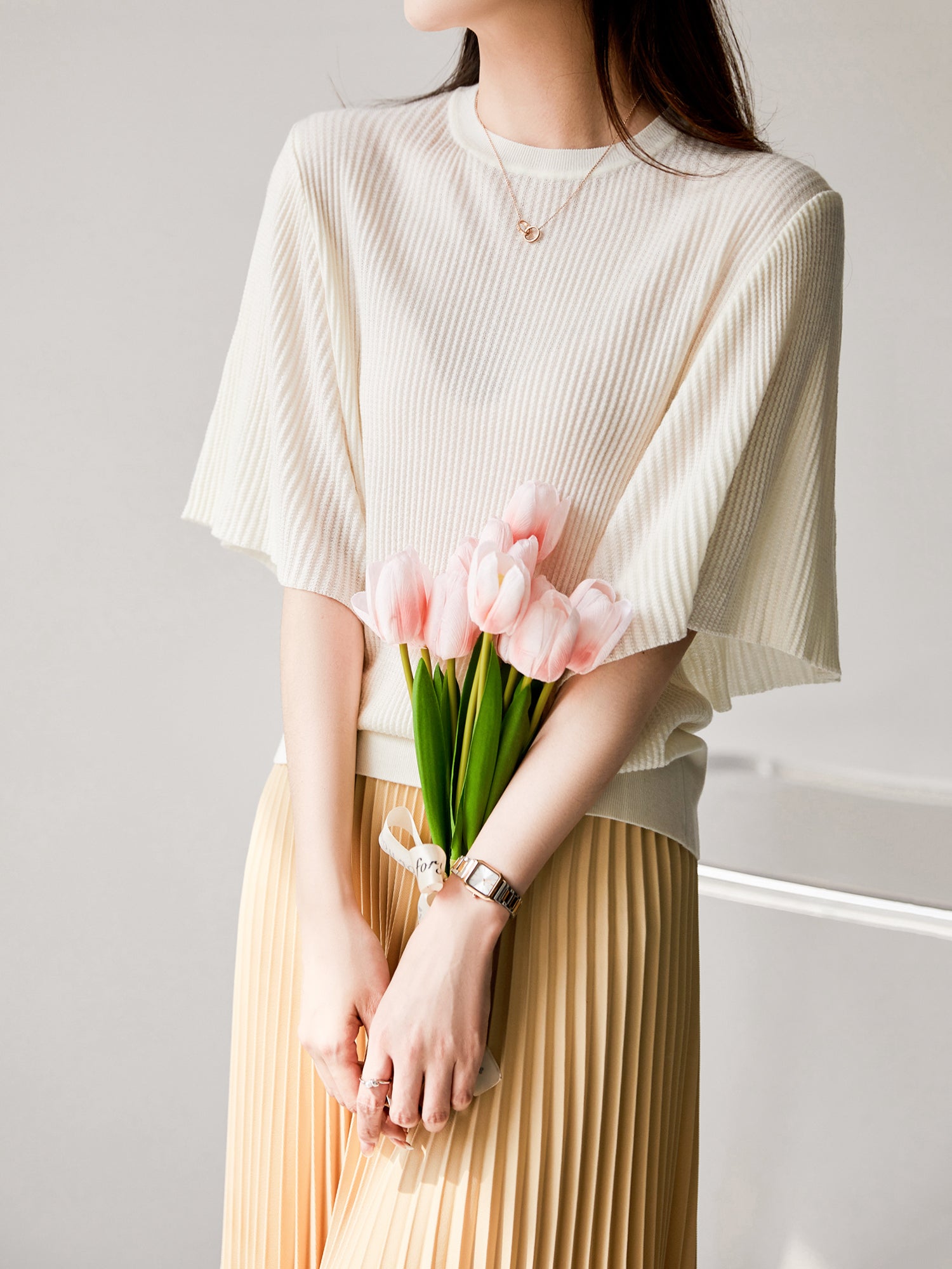 フレア袖リブニット　2色入 - SonderSable