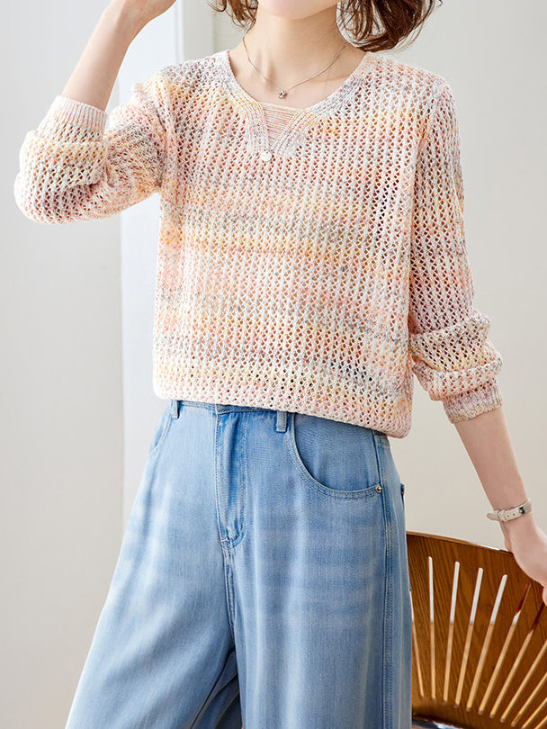 Sheer Bi-color Mesh Knit - 2 colors