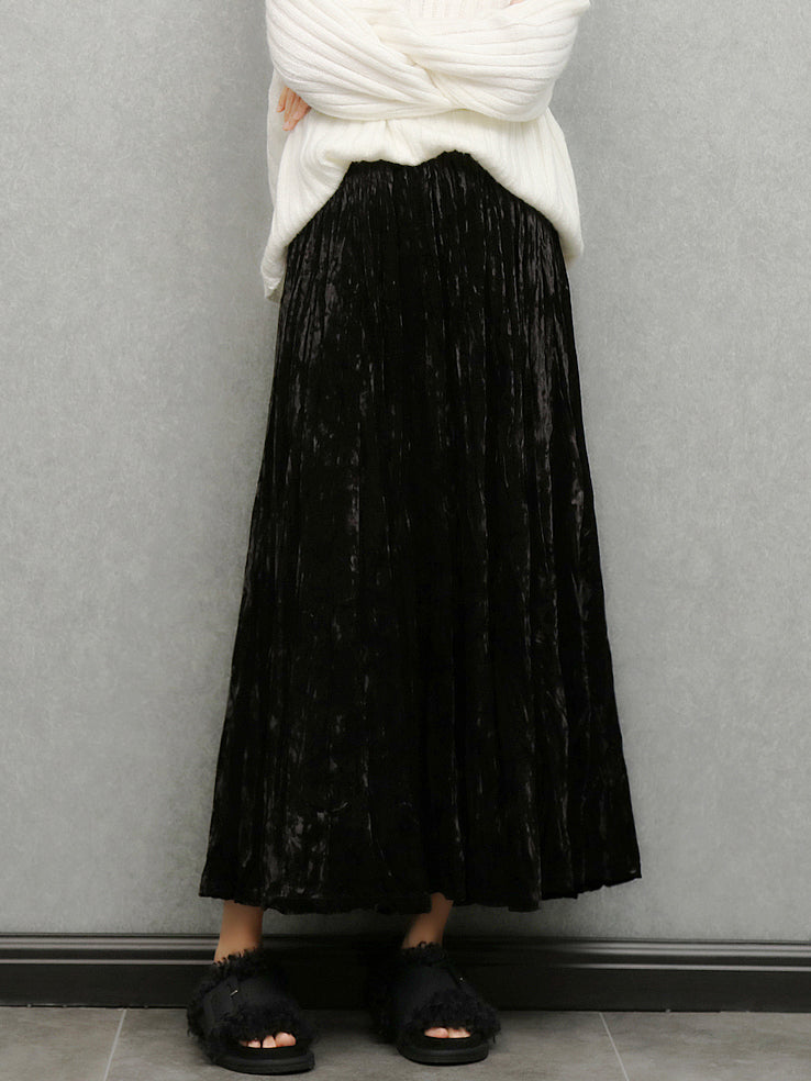 Washer Velvet Flare Skirt (2 colors)