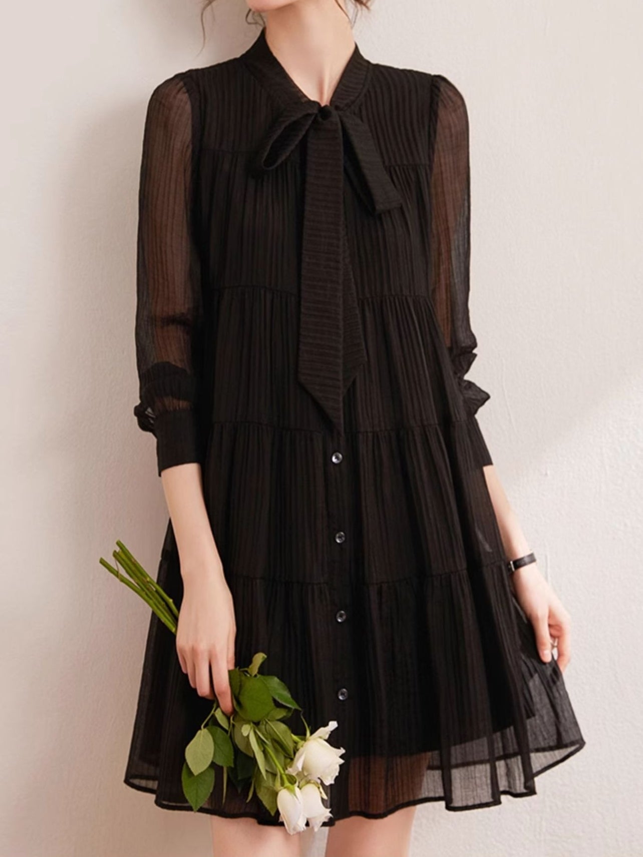 Bowtie Tiered Yoryu Dress (2 Colors)