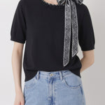 スカーフデザイン半袖ニット　3色入 - SonderSable