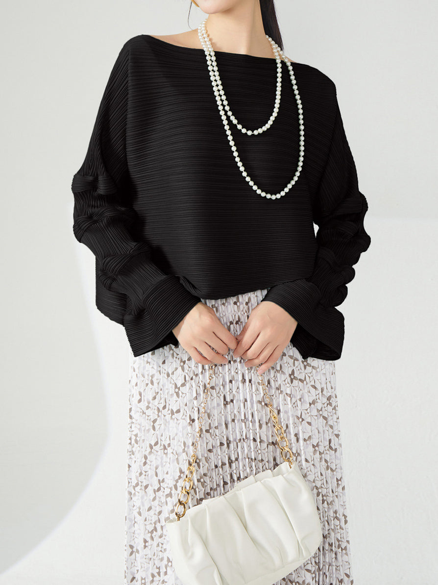 Mamluk Sleeve Pleated Pullover (4 Colors)