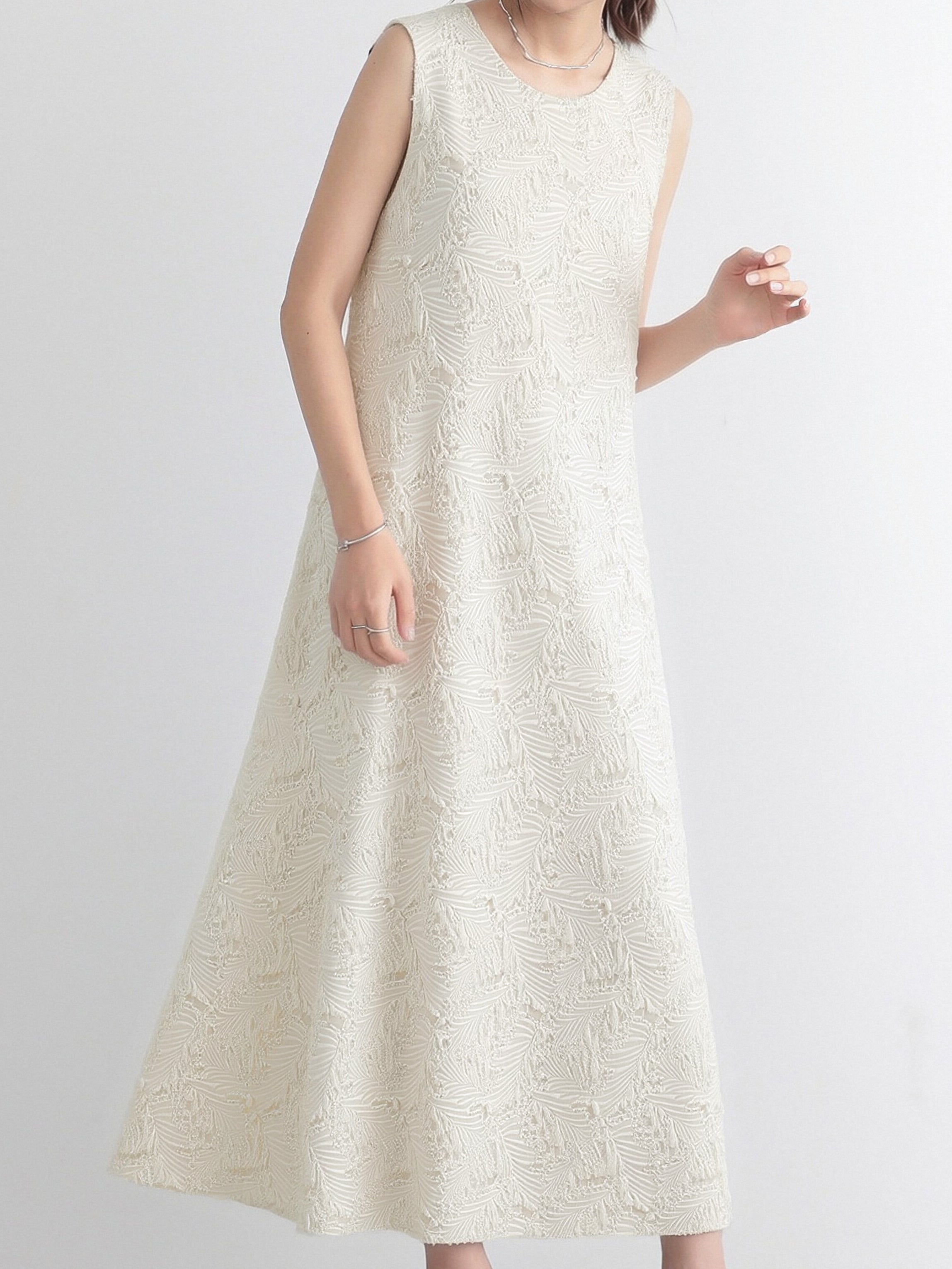 Flower Jacquard Flared Tank Dress – SonderSable