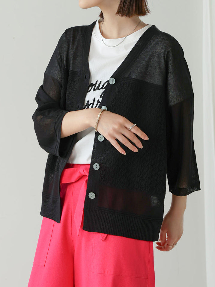 強撚ドルマンサマーニットカーディガン　4色入