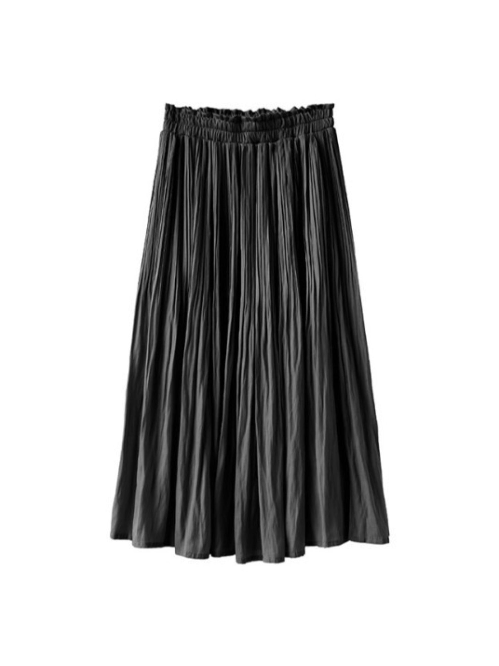 Vintage satin long flare skirt in 4 colors