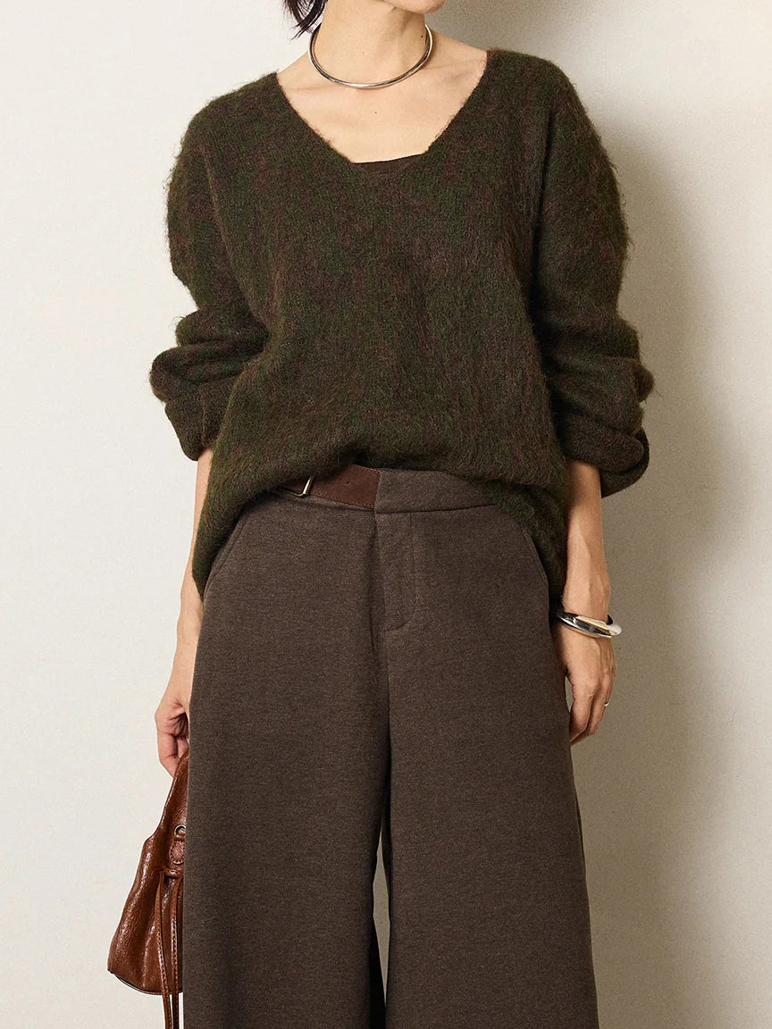 フラッフィーレオパードシャギーニット　3色入