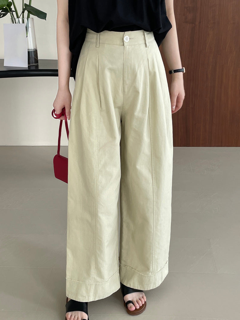 Tuck wide pants in 2 colors