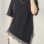 レースイレギュラーヘムTシャツ - SonderSable