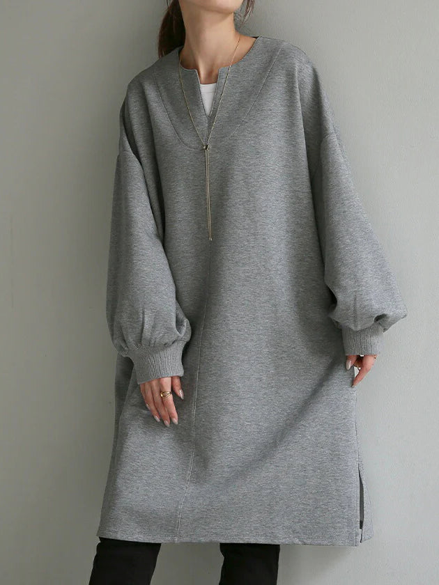 Long-sleeved poncho tunic in 4 colors