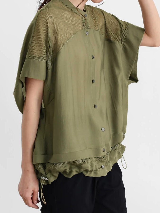 シアーメッシュヨークドッキングドルマンシャツ　3色入 - SonderSable