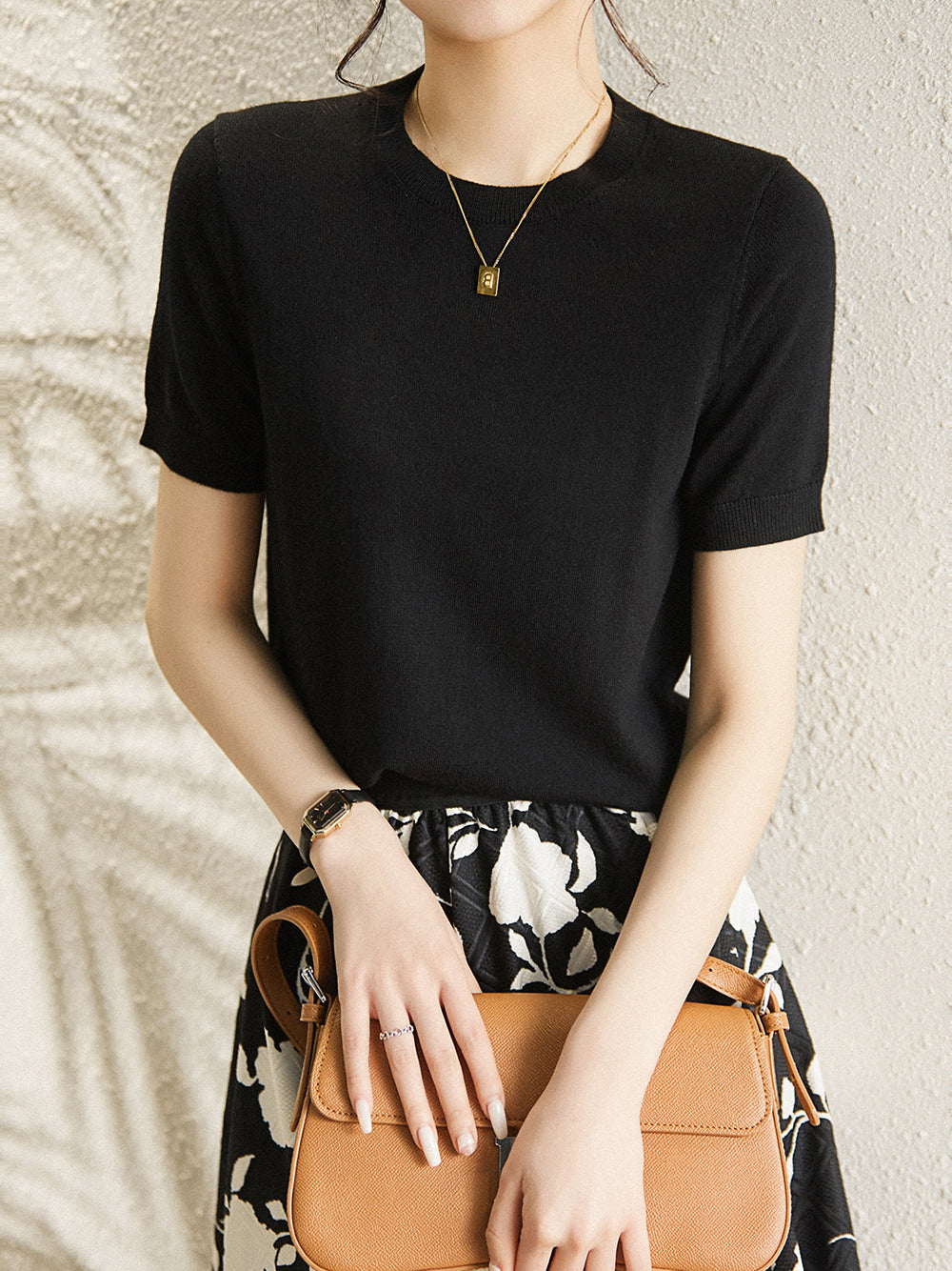 Basic short sleeve knitwear in 5 colors