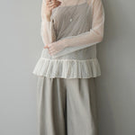 ハイネックシアードットチュールトップス　3色入 - SonderSable