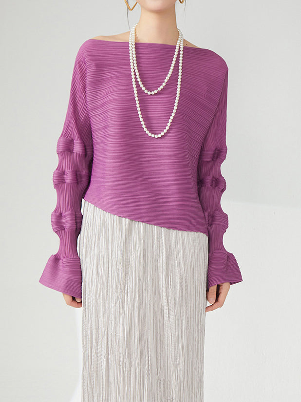 Mamluk Sleeve Pleated Pullover (4 Colors)