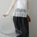 ハイネックシアードットチュールトップス　3色入 - SonderSable