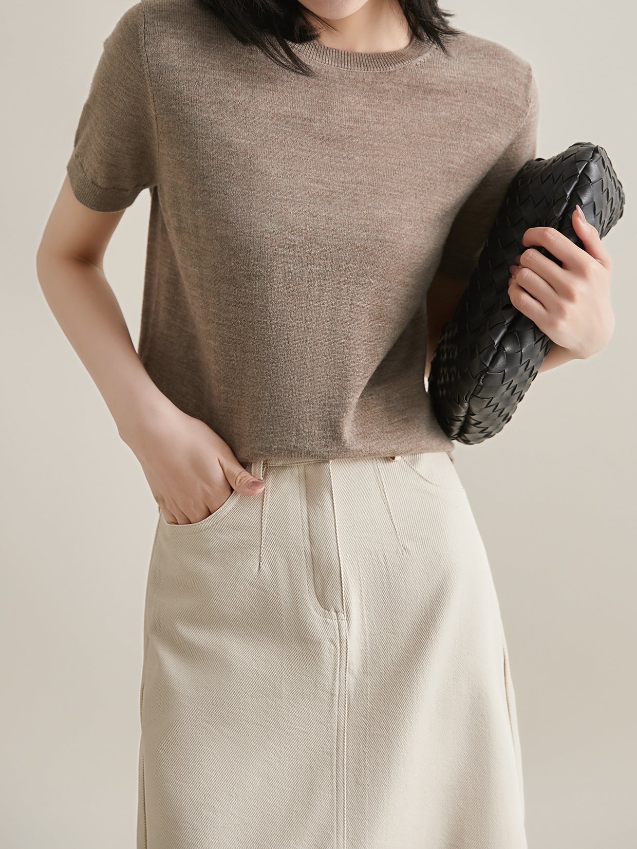 Basic short sleeve knitwear in 5 colors