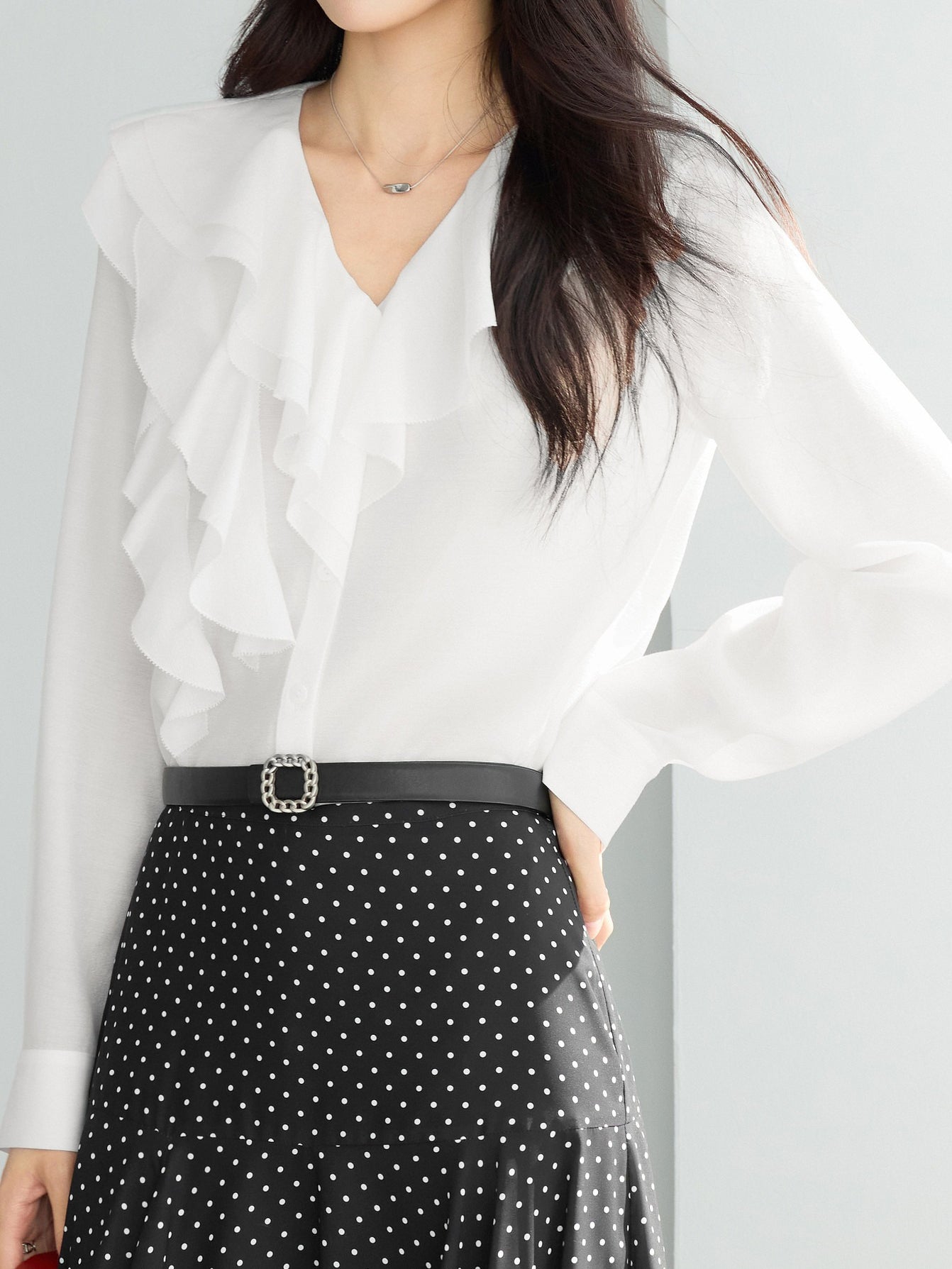 マルチラッフルブラウス　2色入