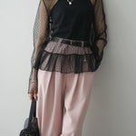ハイネックシアードットチュールトップス　3色入 - SonderSable