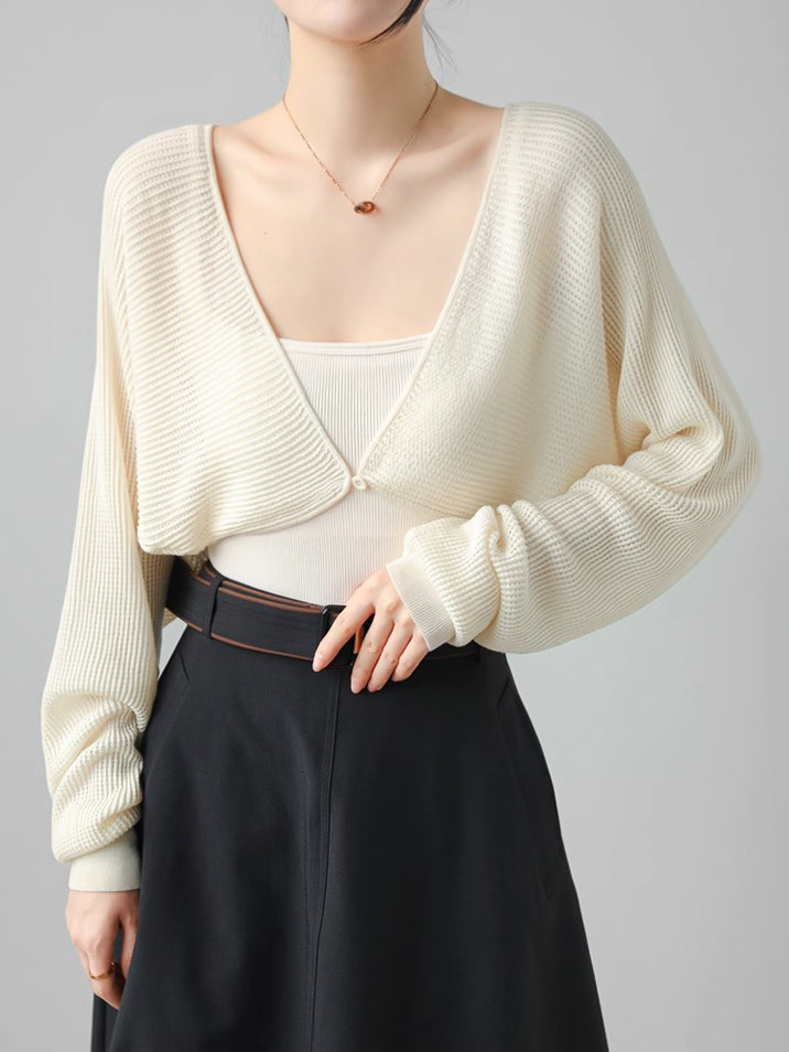 V-neck short cardigan in 5 colors