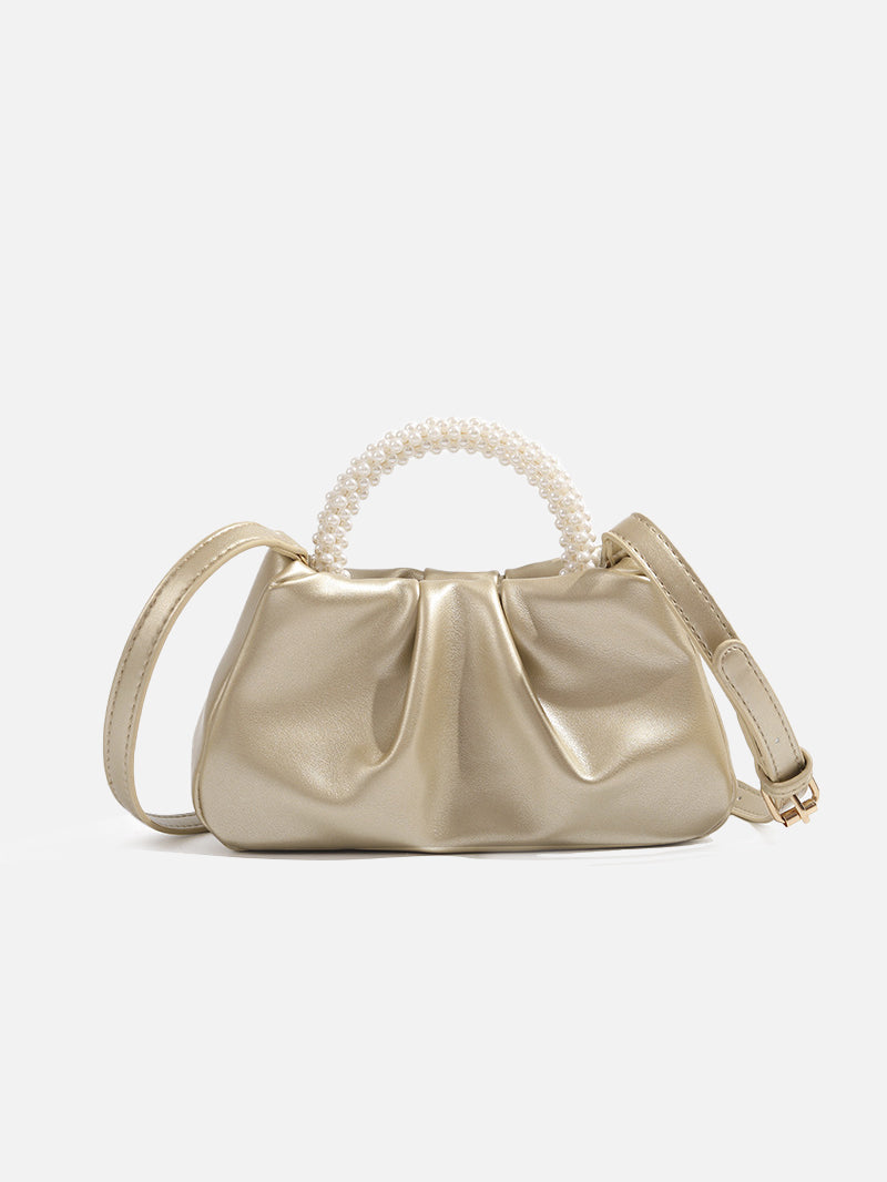 Pearl handle 2-way mini bag in 5 colors