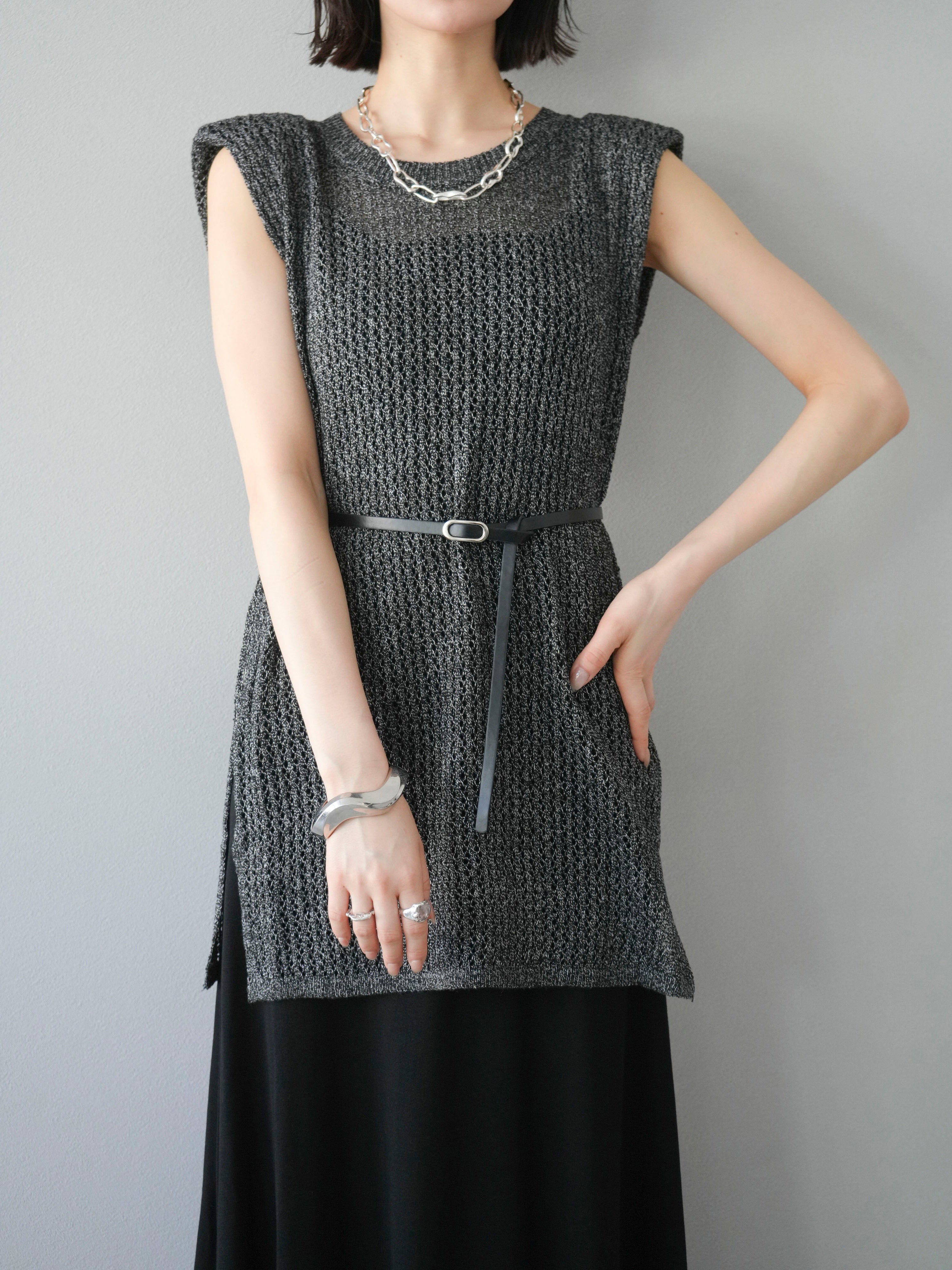 Belted mesh knit, 3 colors