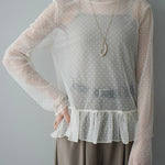 ハイネックシアードットチュールトップス　3色入 - SonderSable