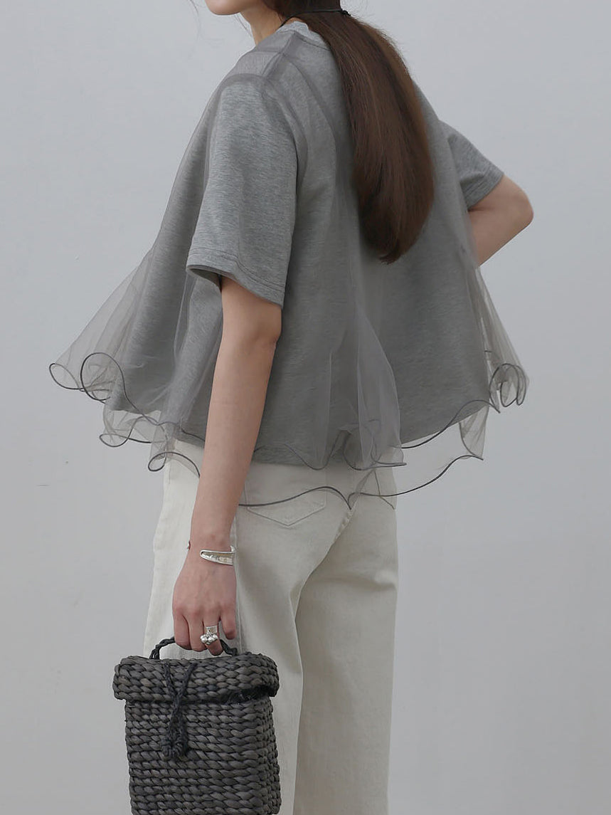 チュールフレアレイヤードTシャツ　3色入 - SonderSable