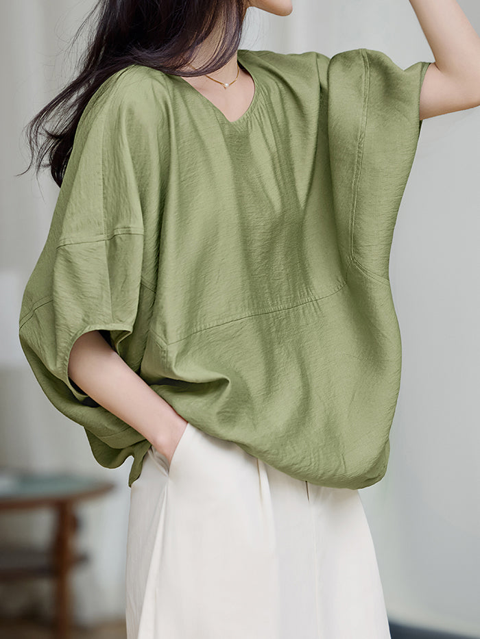 Dolman sleeve voluminous blouse in 2 colors