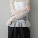 ハイネックシアードットチュールトップス　3色入 - SonderSable