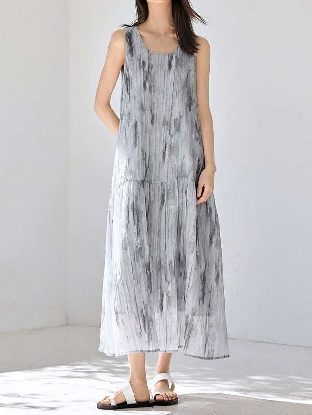 マーブルプリントタンクワンピース - SonderSable