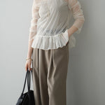 ハイネックシアードットチュールトップス　3色入 - SonderSable