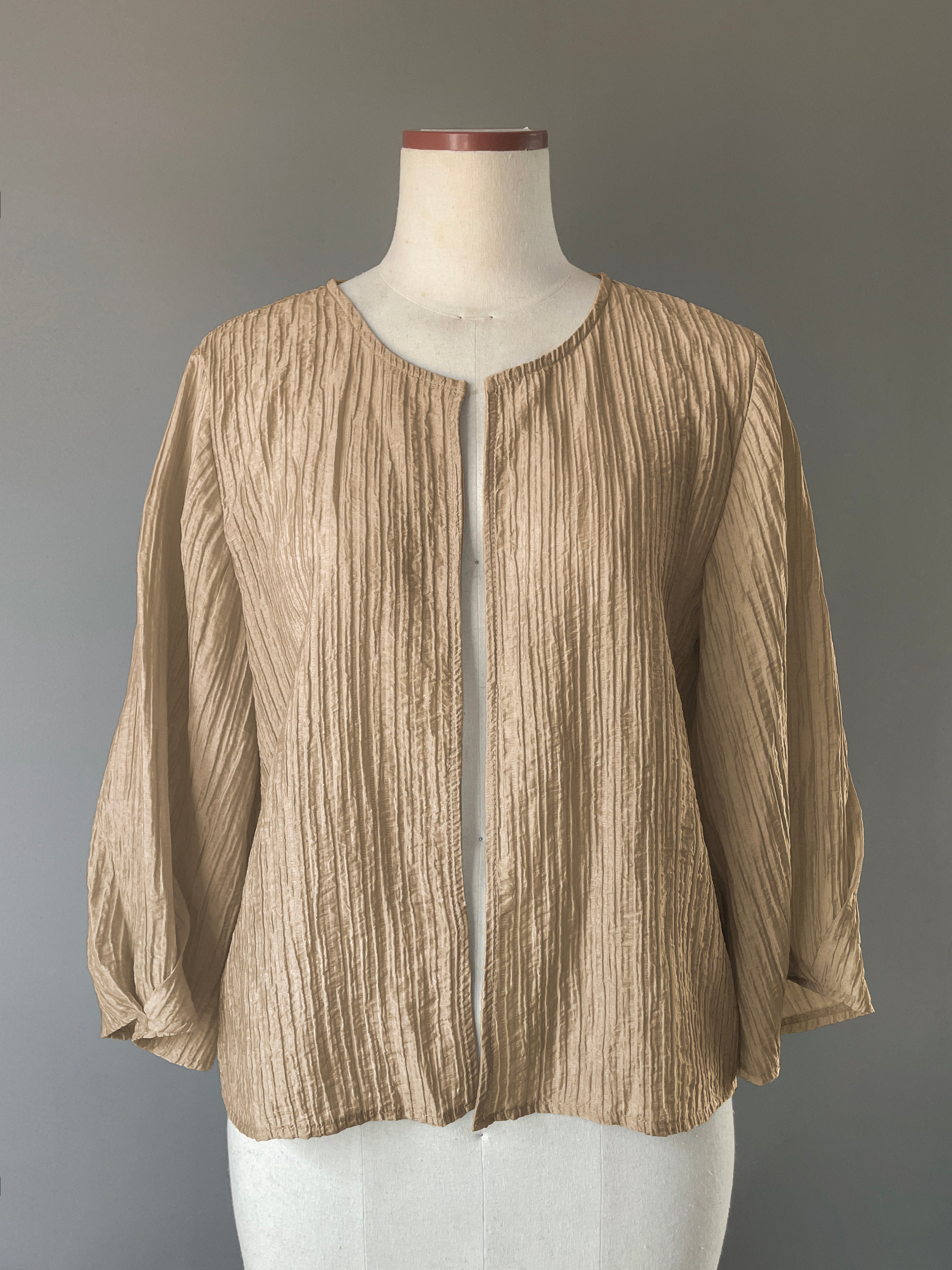 [New colors added] Sheer pin tuck wrap blouse in 4 colors