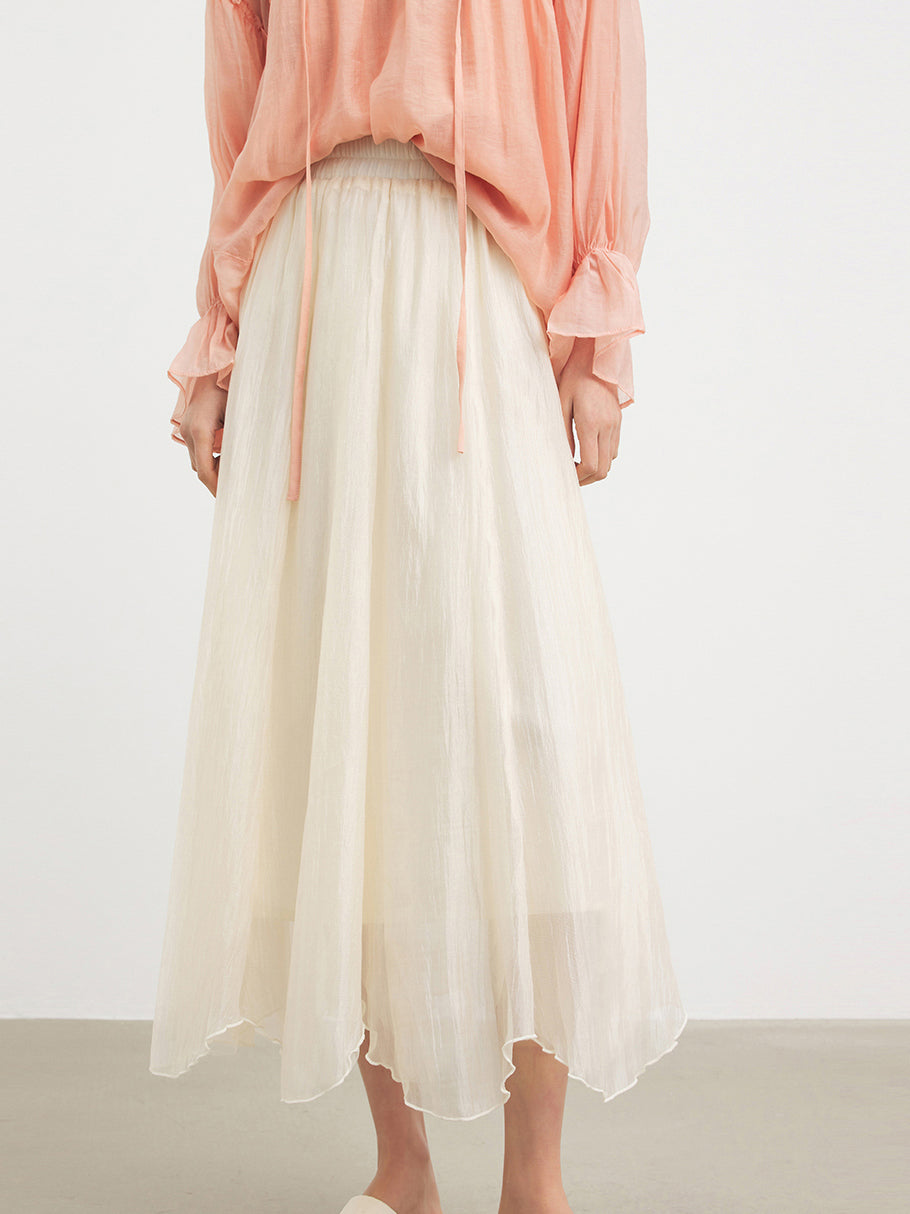 Irregular hem flare skirt in 6 colors