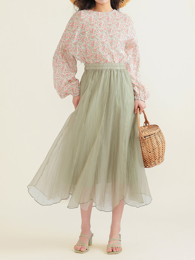 Irregular hem flare skirt in 6 colors