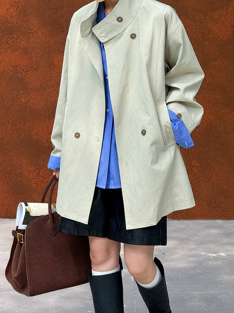 Stand collar coach jacket in 2 colors