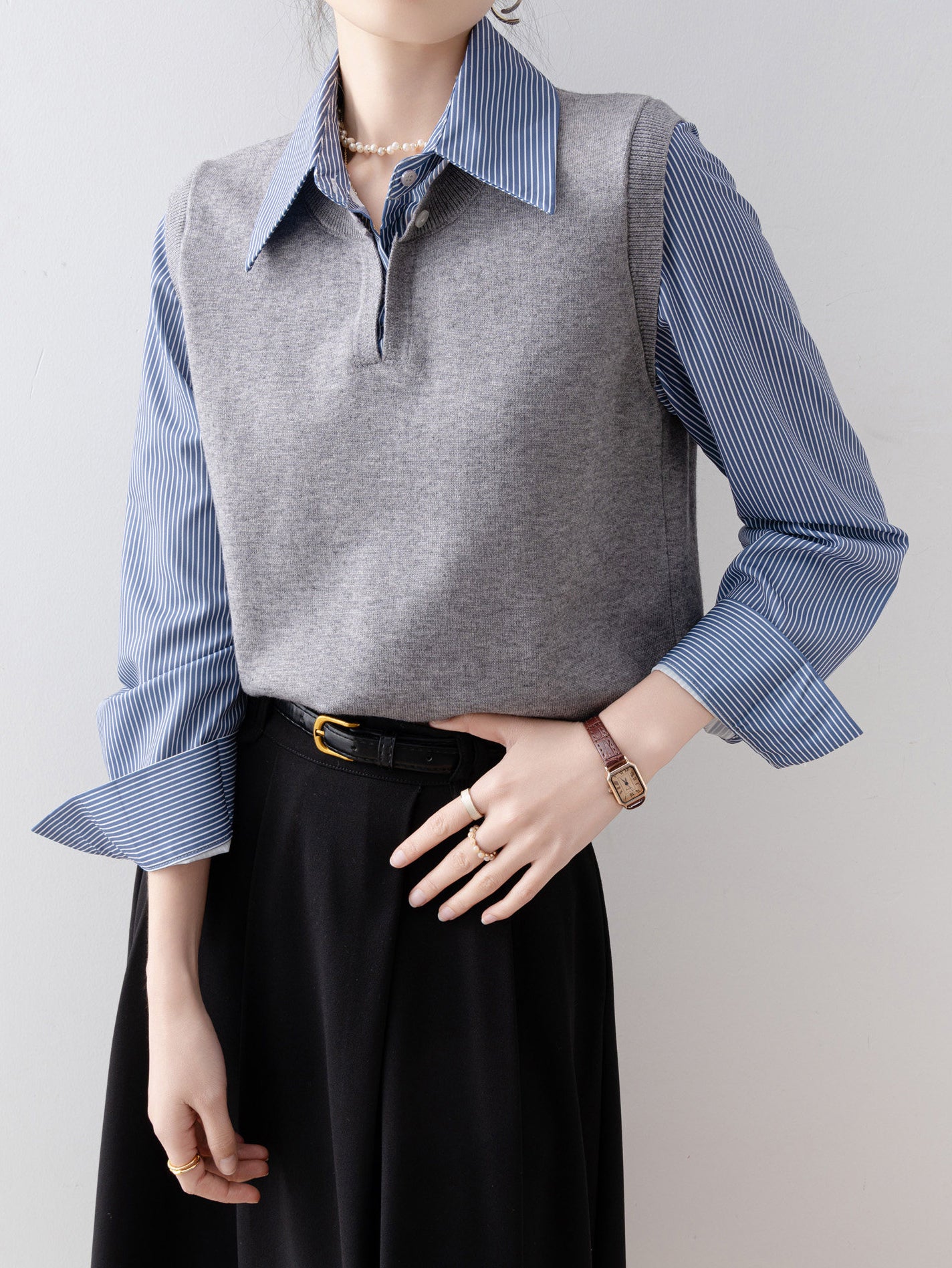 <先行公開>レイヤードストライプニット - SonderSable