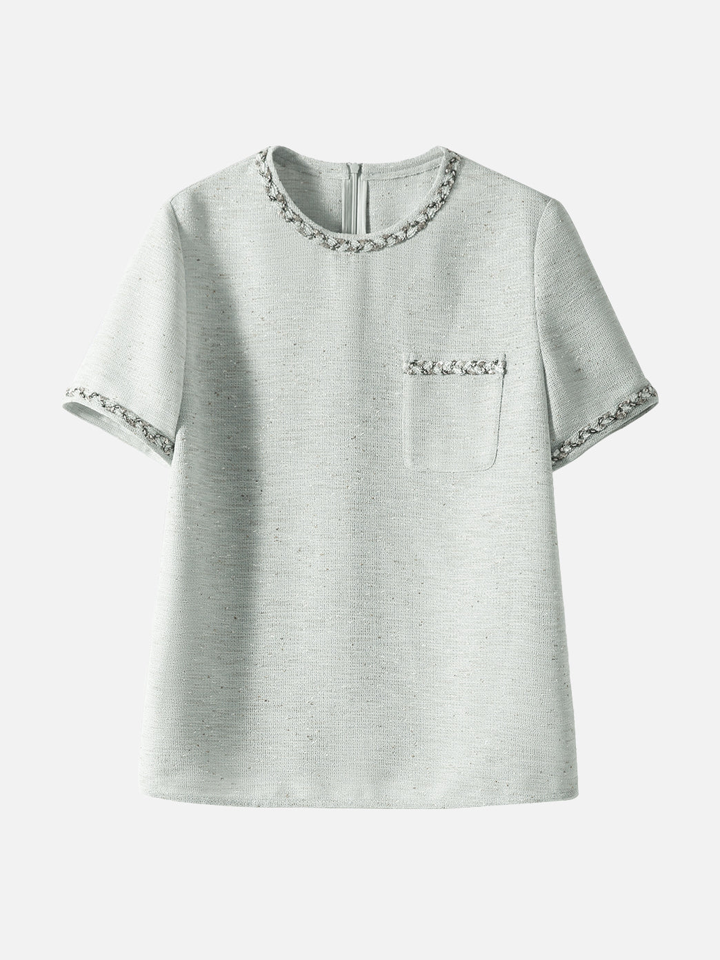 Sequined mixed yarn T-shirt (2 colors)