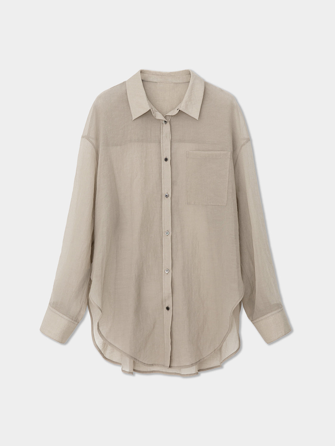 Sheer shirt &amp; layered hem cami dress (2 colors available) &lt;Can be worn together&gt;