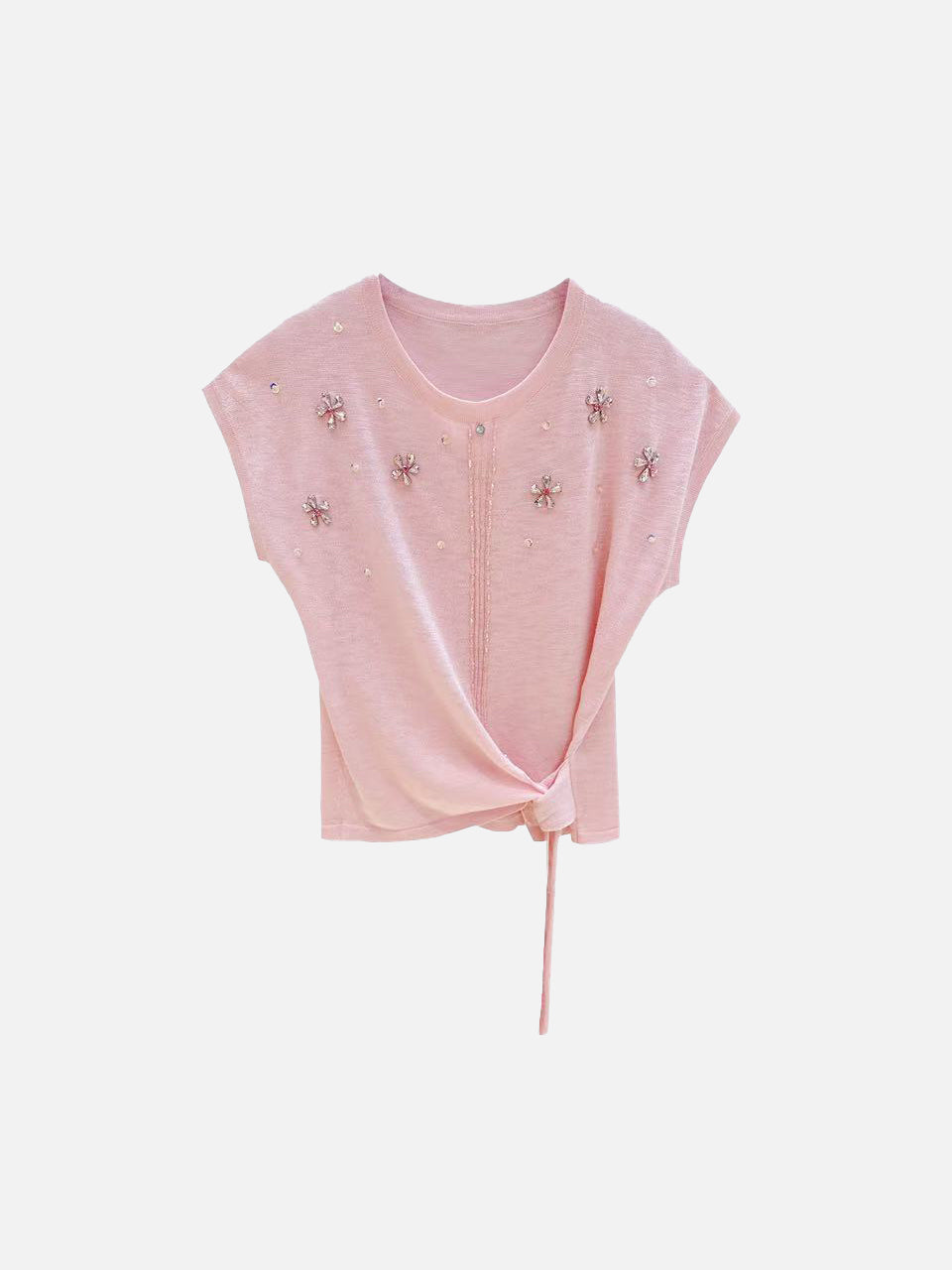 Beaded Side Strap Sheer Knit (3 Colors)