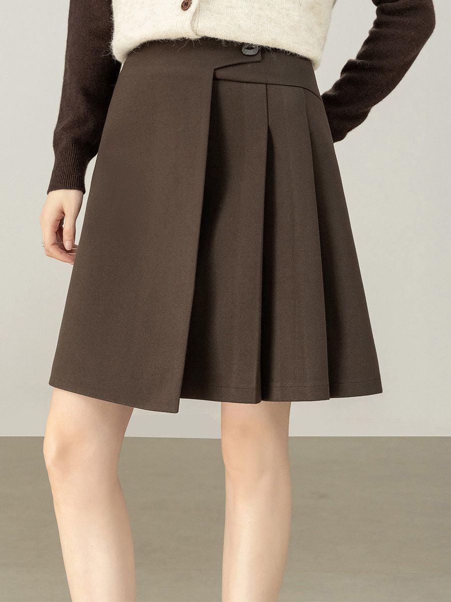 Pleated wrap mini skirt (2 colors)